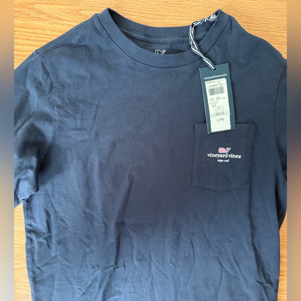 Vineyard Vines Dark Blue Long Sleeve with Flag Whale